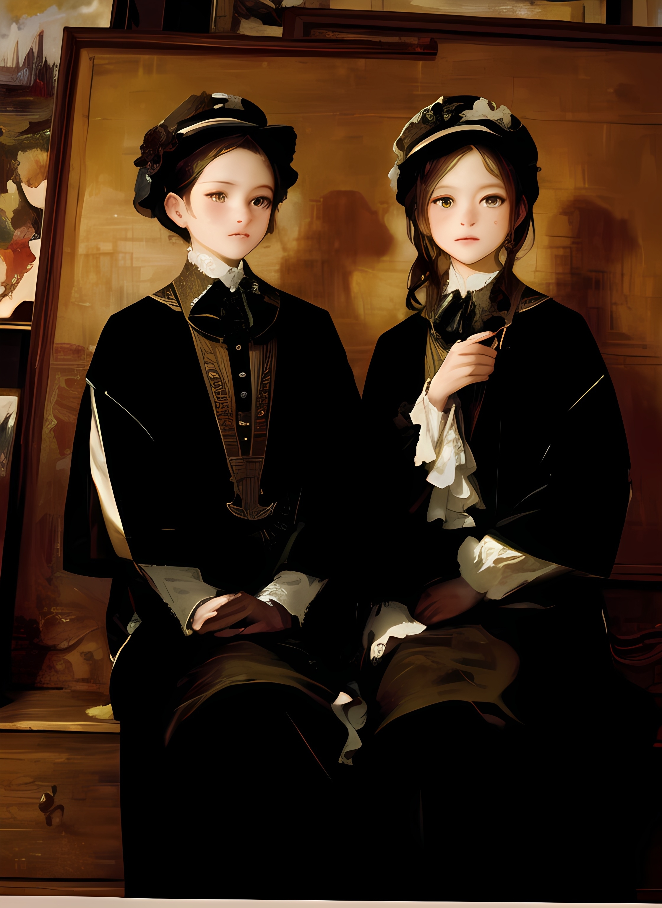 【ai生成】双胞胎，百合，唯美，萝莉 插画-第2张