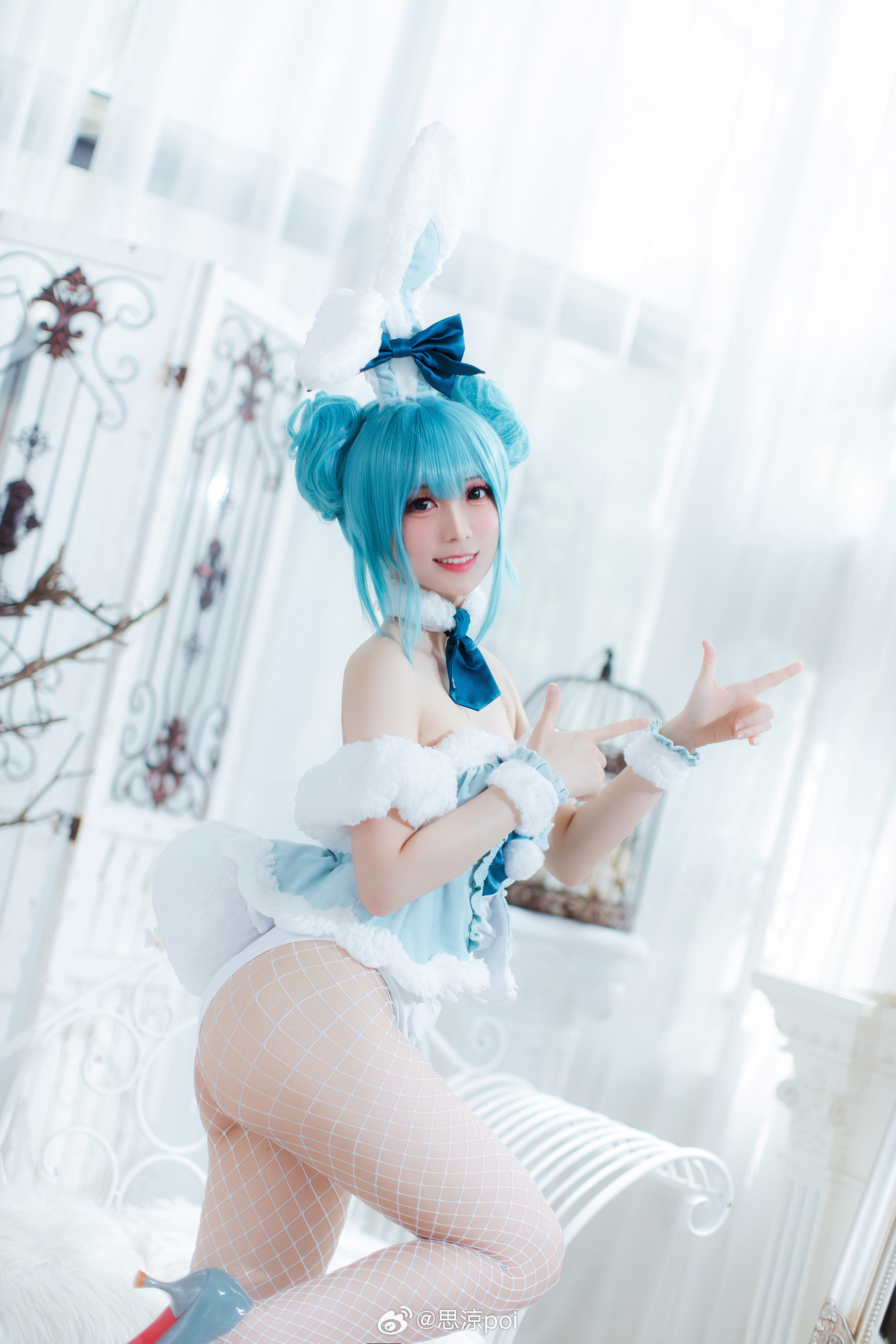 周五来点的初音未来兔兔装~ 初音未来@思涼poi COSPLAY-第2张